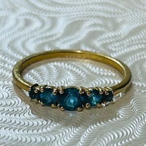 Elegant London blue and sterling silver ring size   8